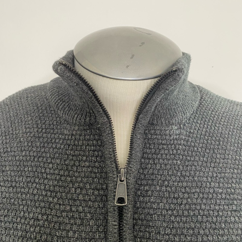 Emanuel Ungaro gray fleece lined zip front sweater XXL - Picture 4 of 11